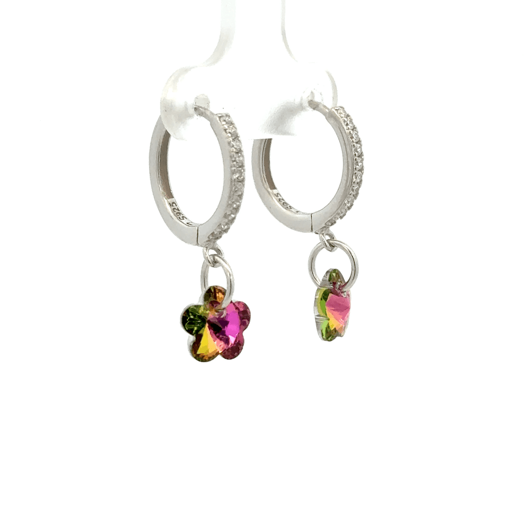 Flower Black Drops Baali Earring