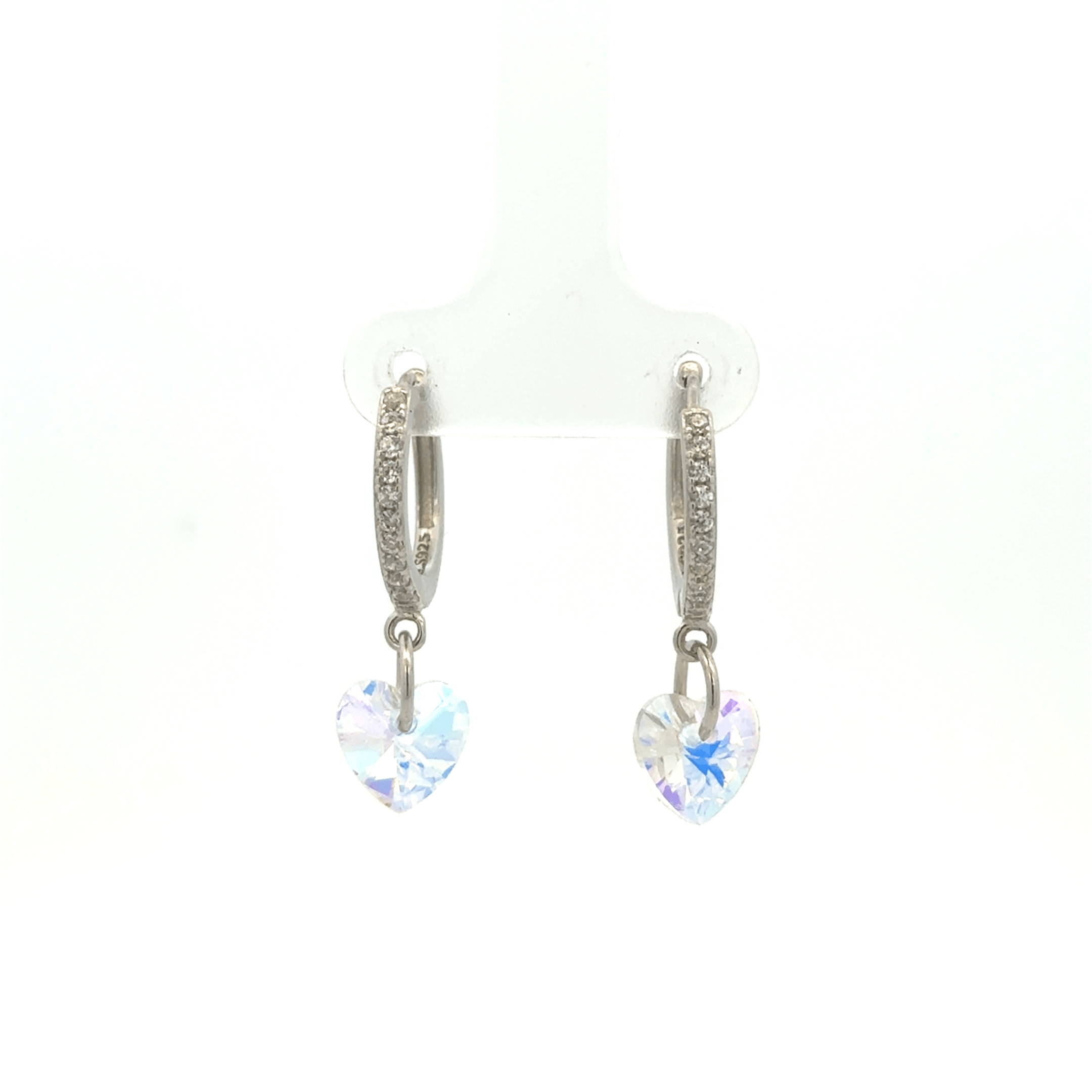 Heart White Drops Baali Earring