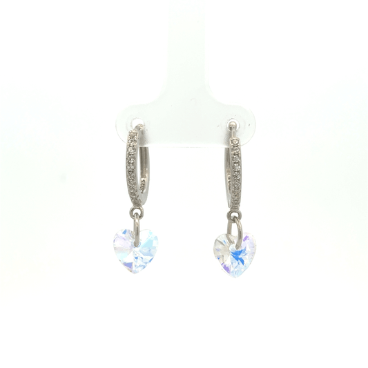 Heart White Drops Baali Earring