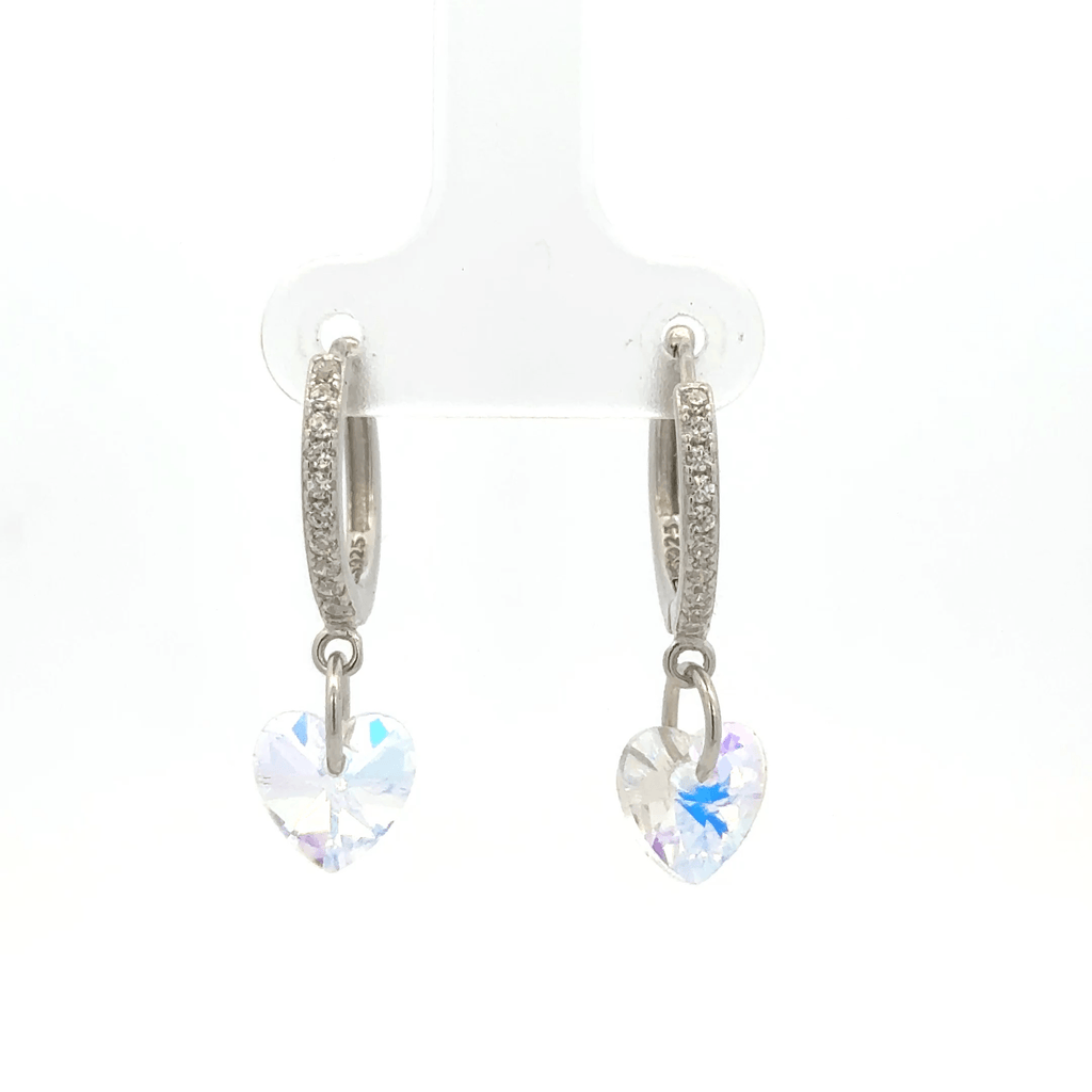 Heart White Drops Baali Earring