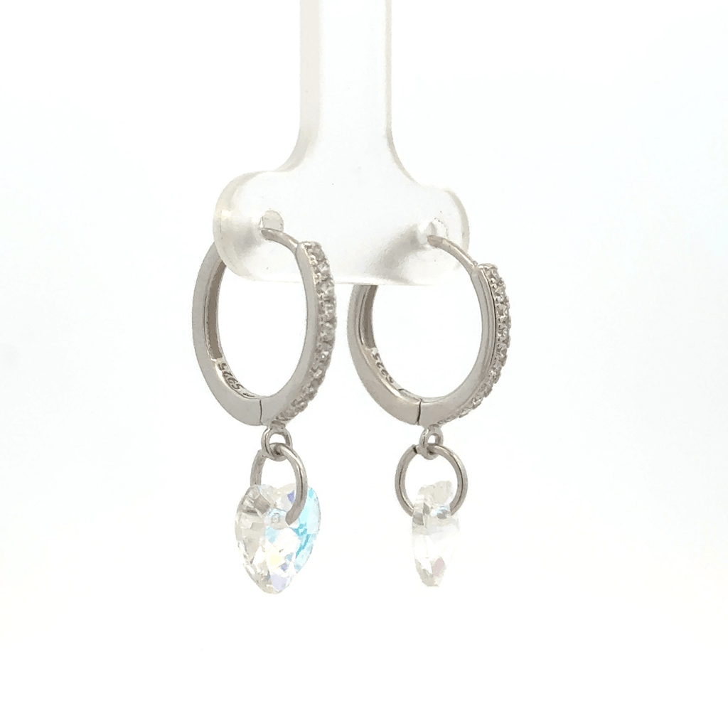 Heart White Drops Baali Earring
