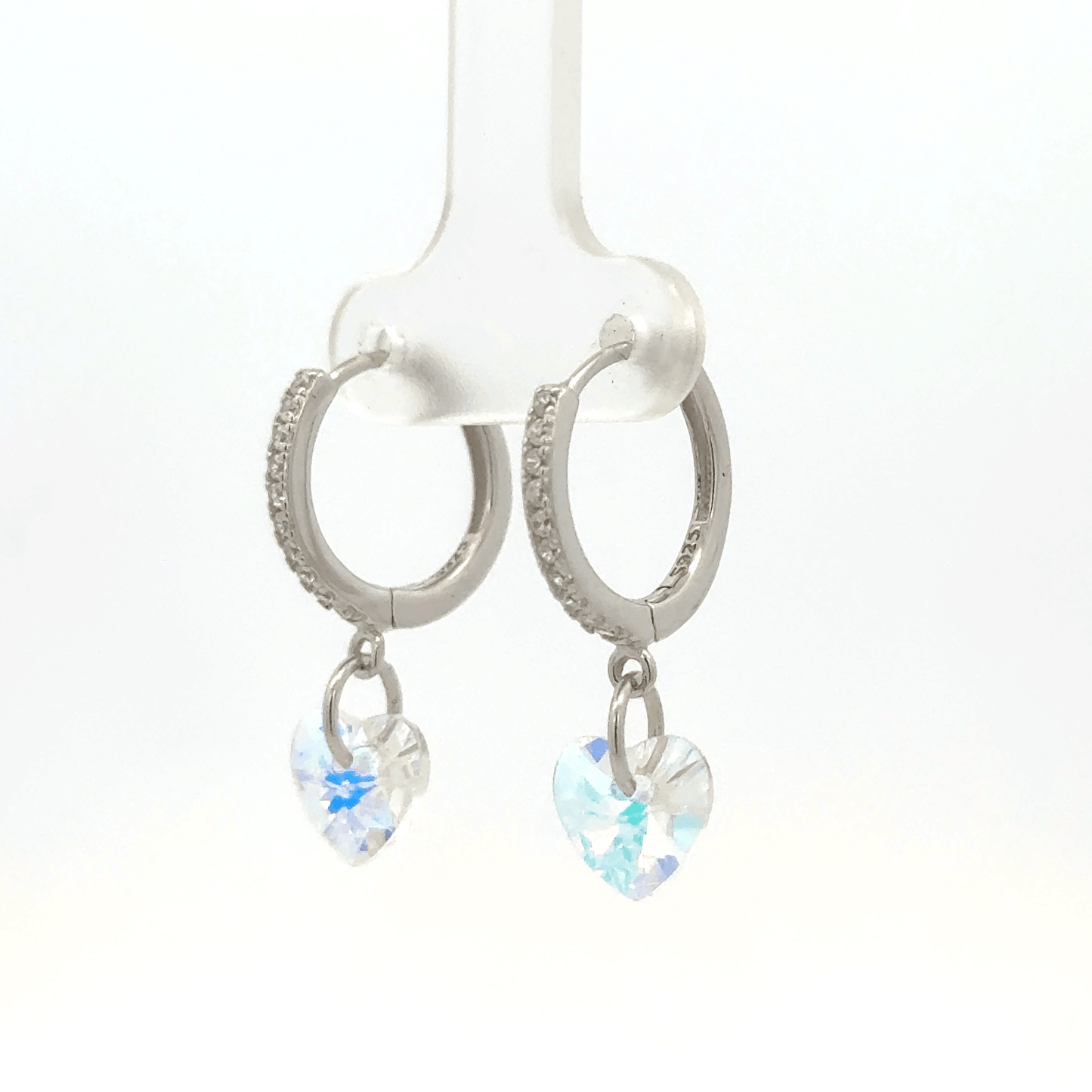 Heart White Drops Baali Earring