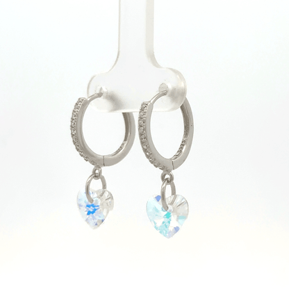 Heart White Drops Baali Earring