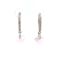 Heart White Drops Baali Earring