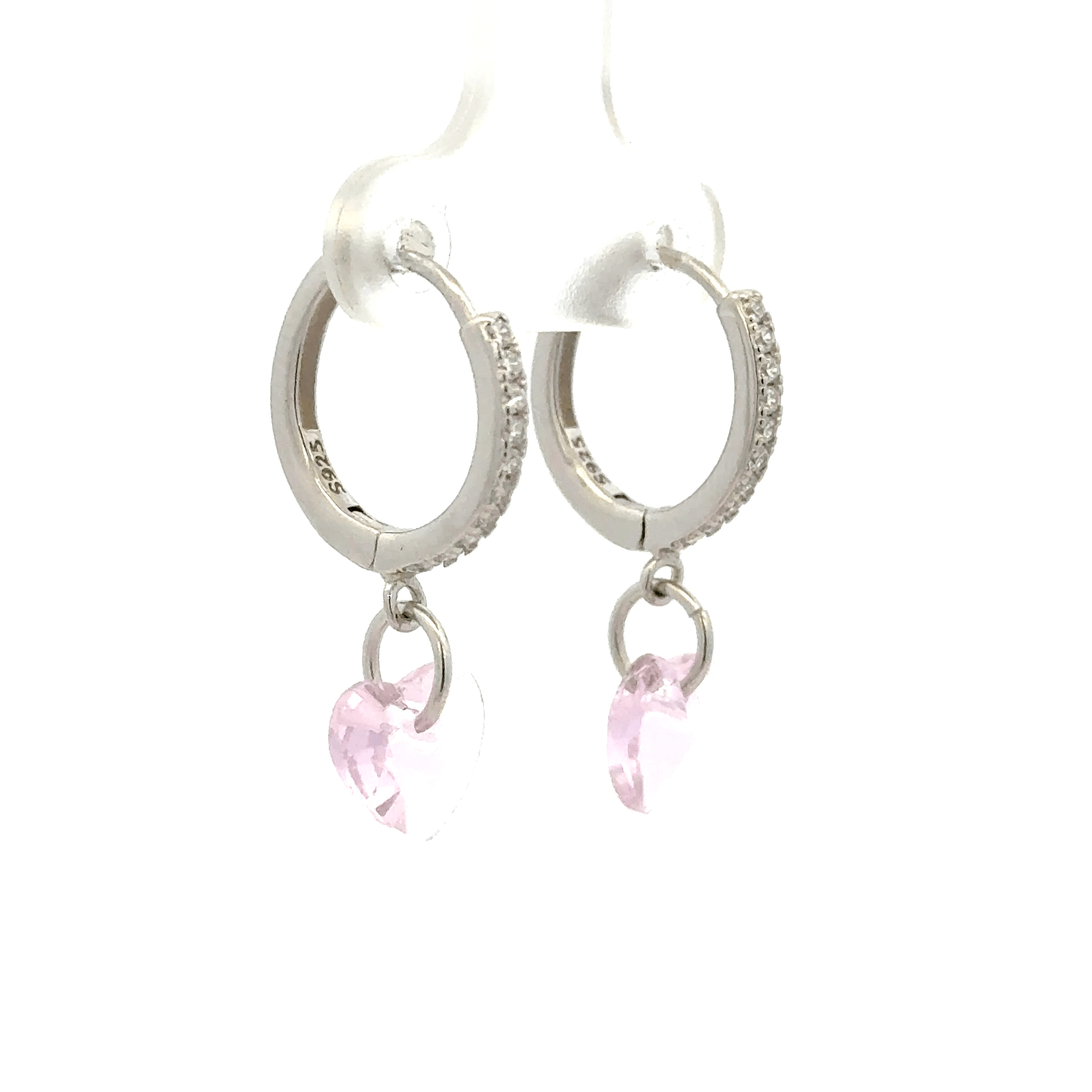Heart White Drops Baali Earring