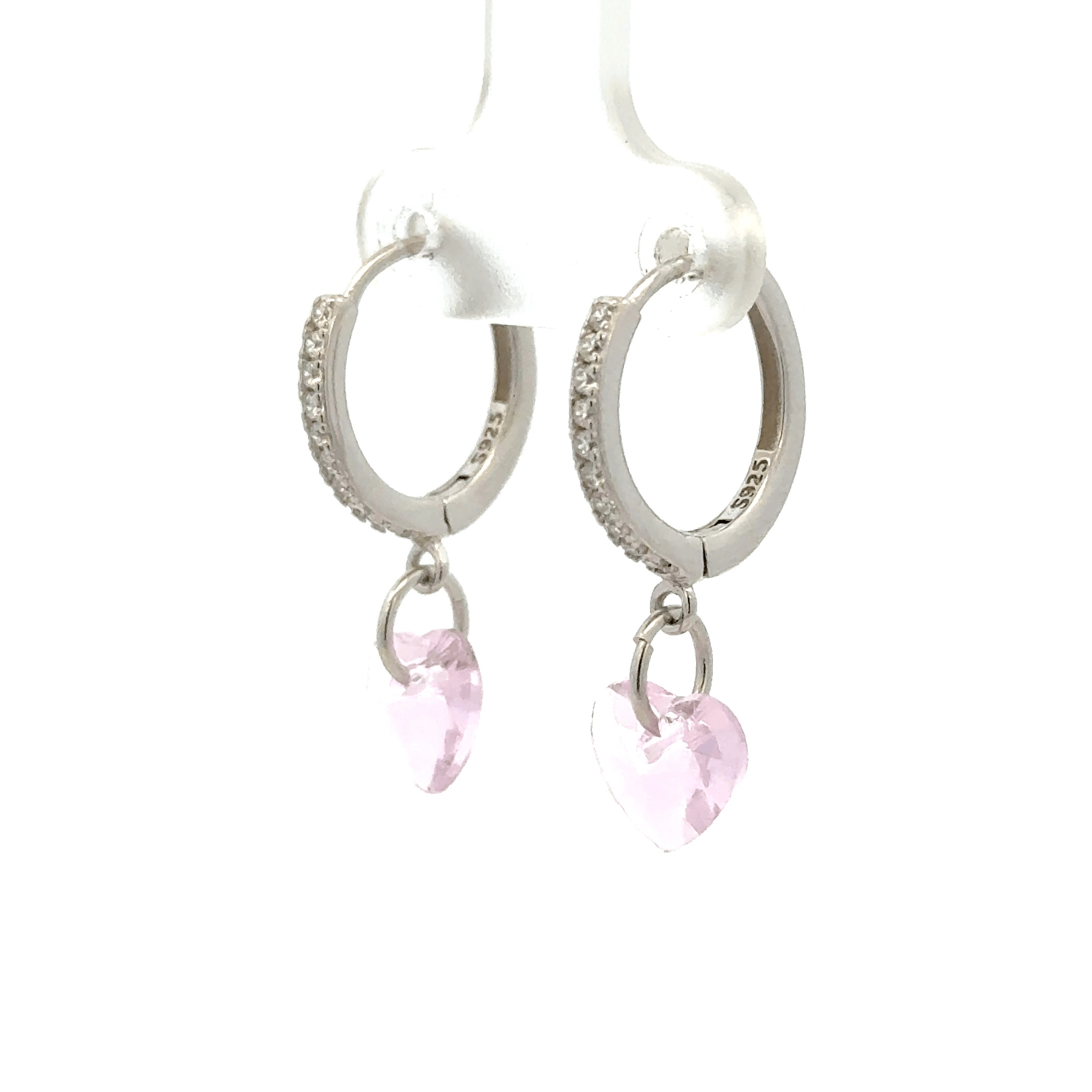 Heart White Drops Baali Earring