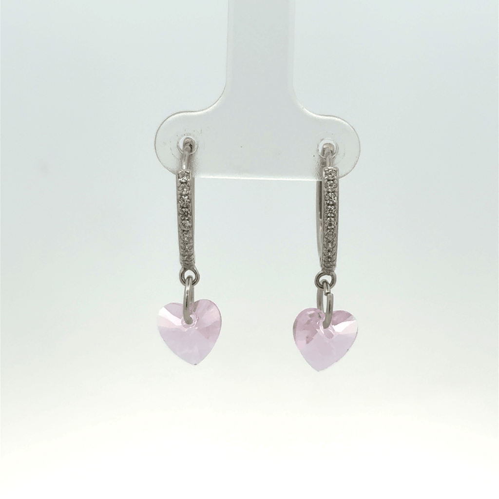Heart White Drops Baali Earring
