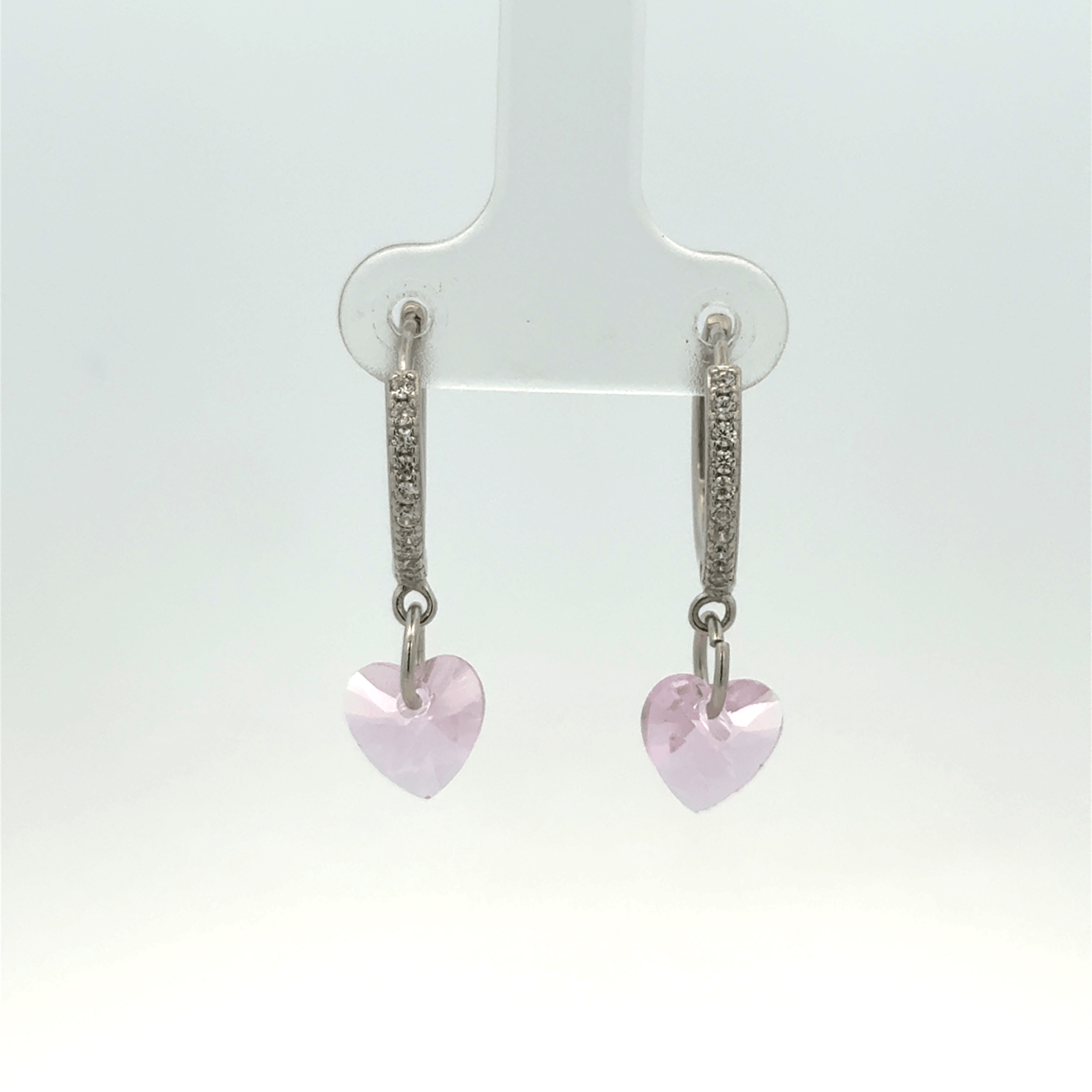 Heart White Drops Baali Earring