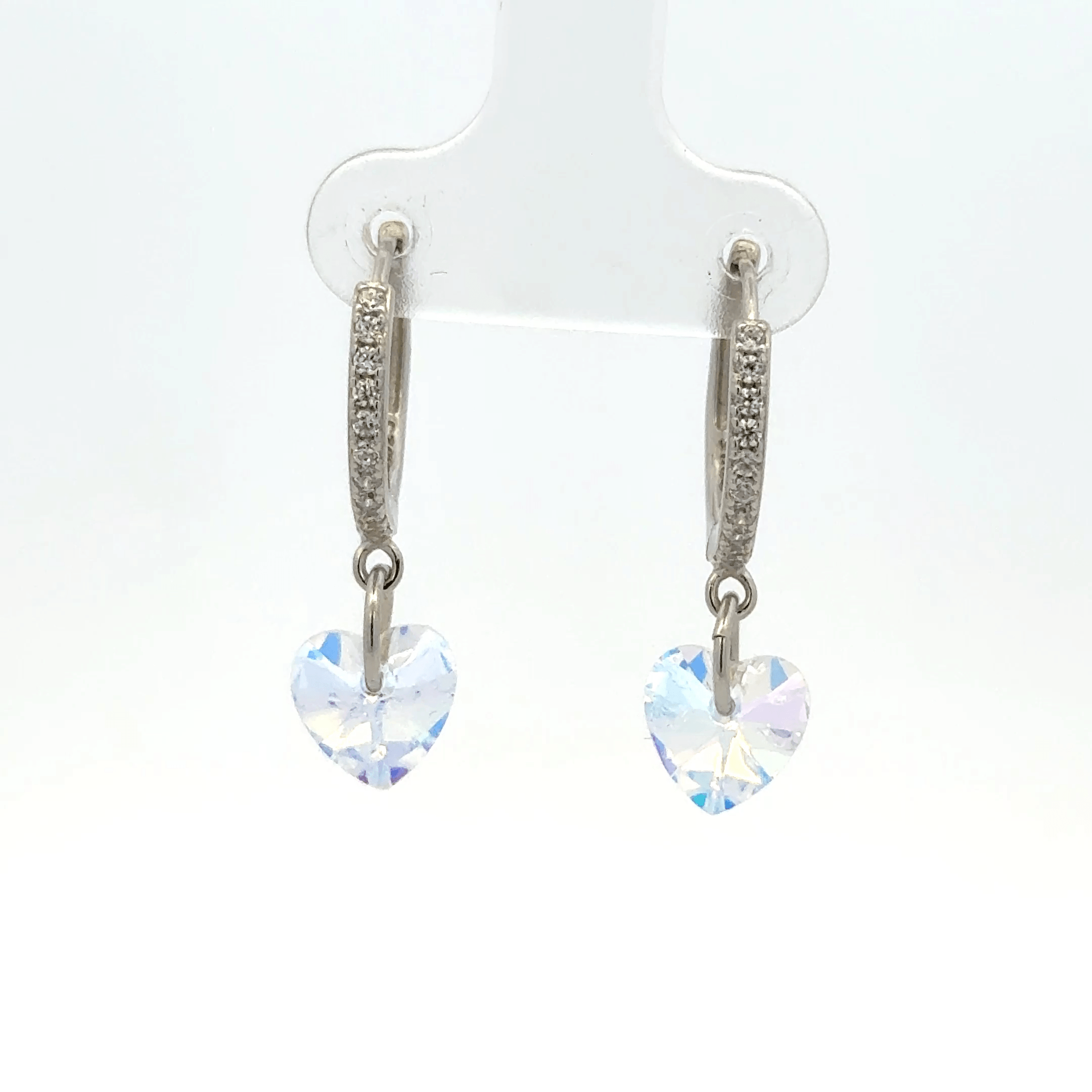 Heart White Drops Baali Earring