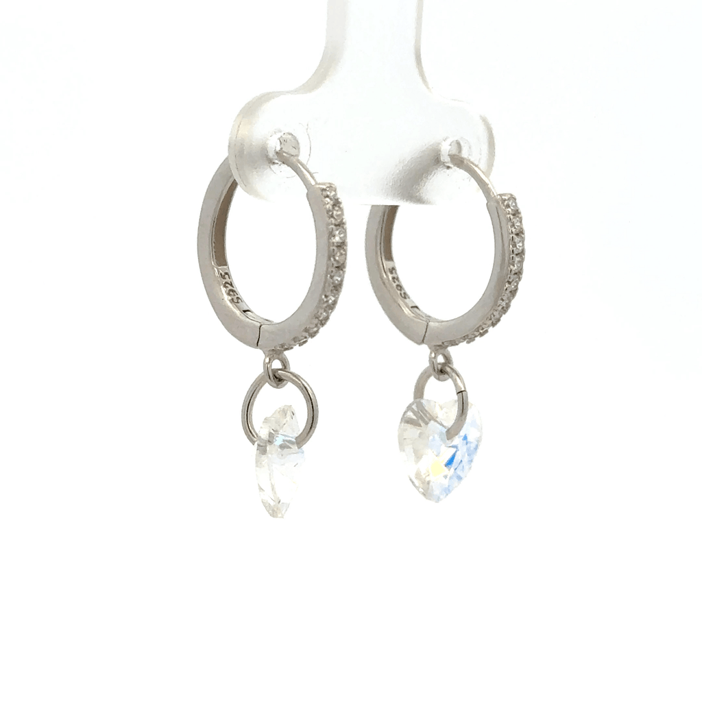 Heart White Drops Baali Earring