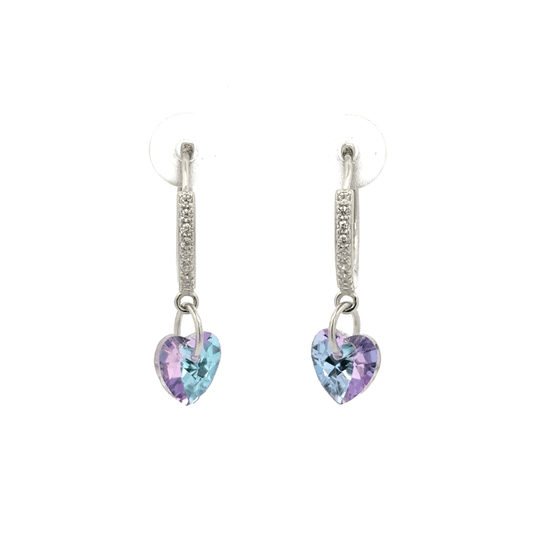 Heart White Drops Baali Earring