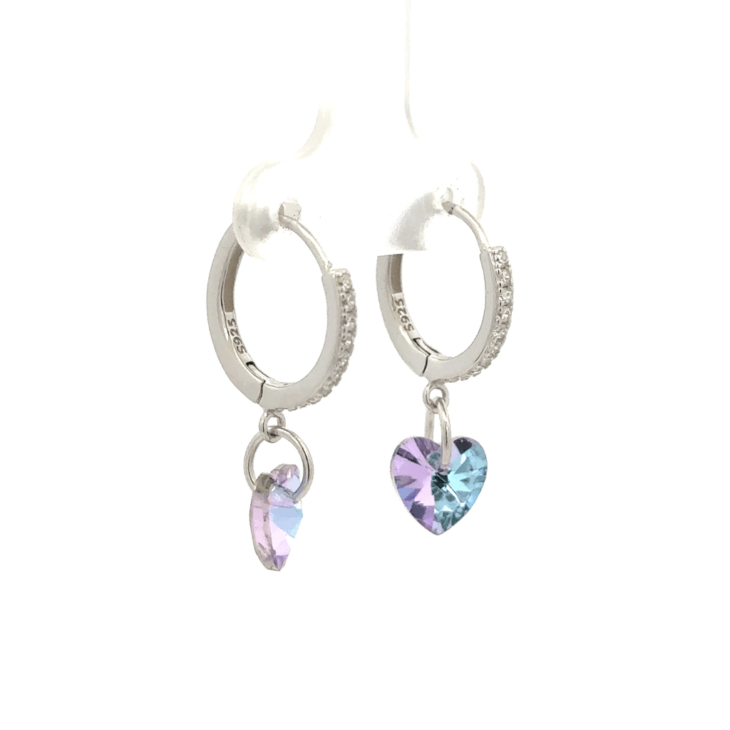 Heart White Drops Baali Earring
