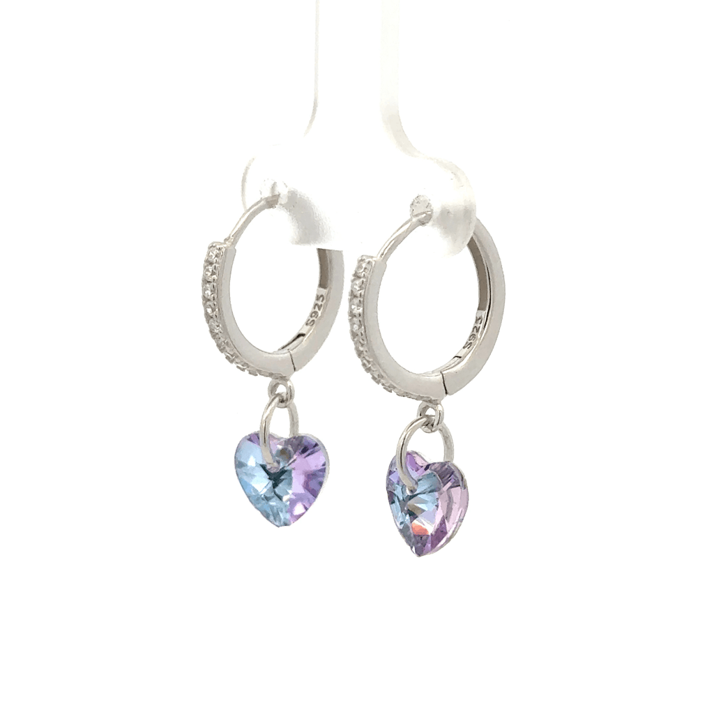 Heart White Drops Baali Earring