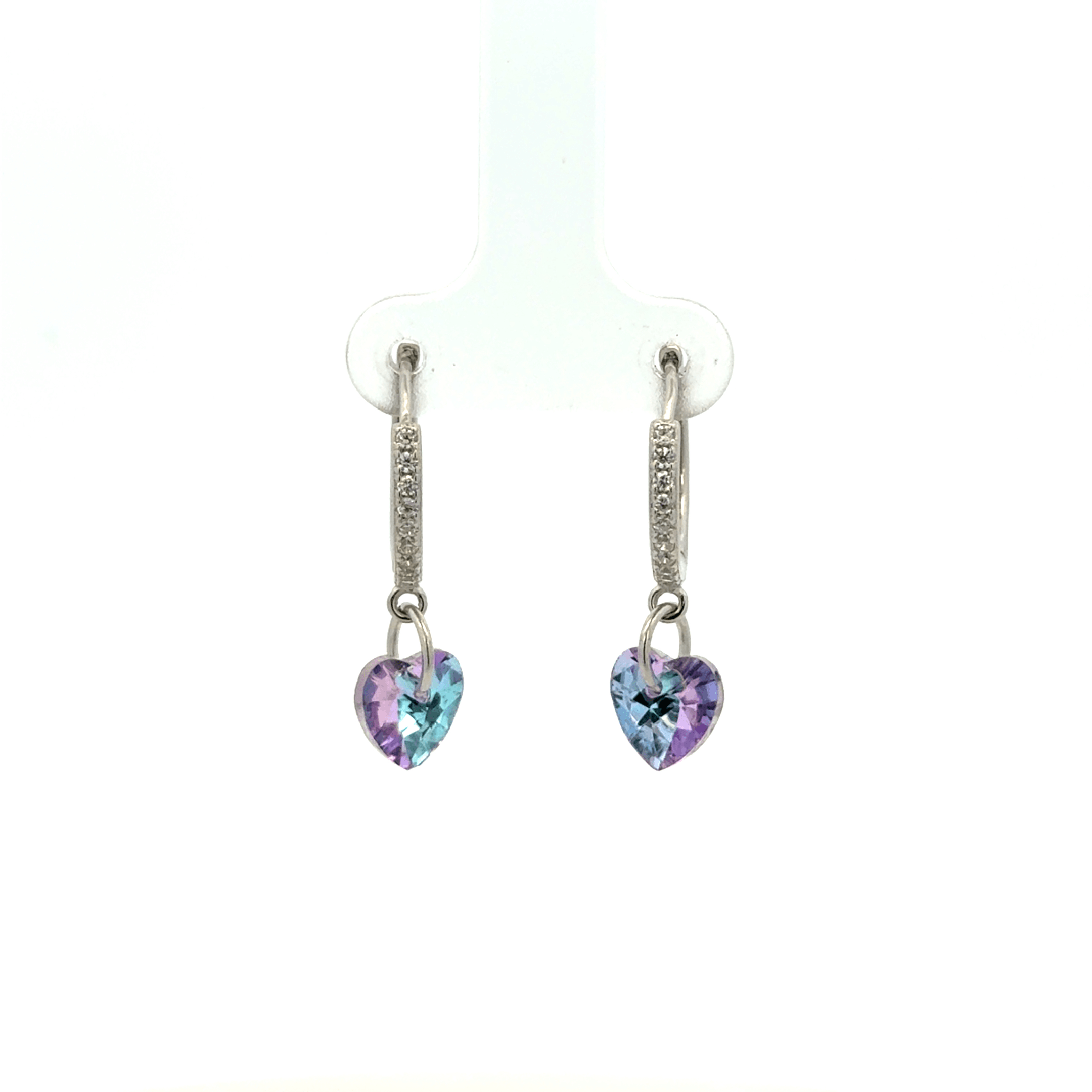 Heart White Drops Baali Earring