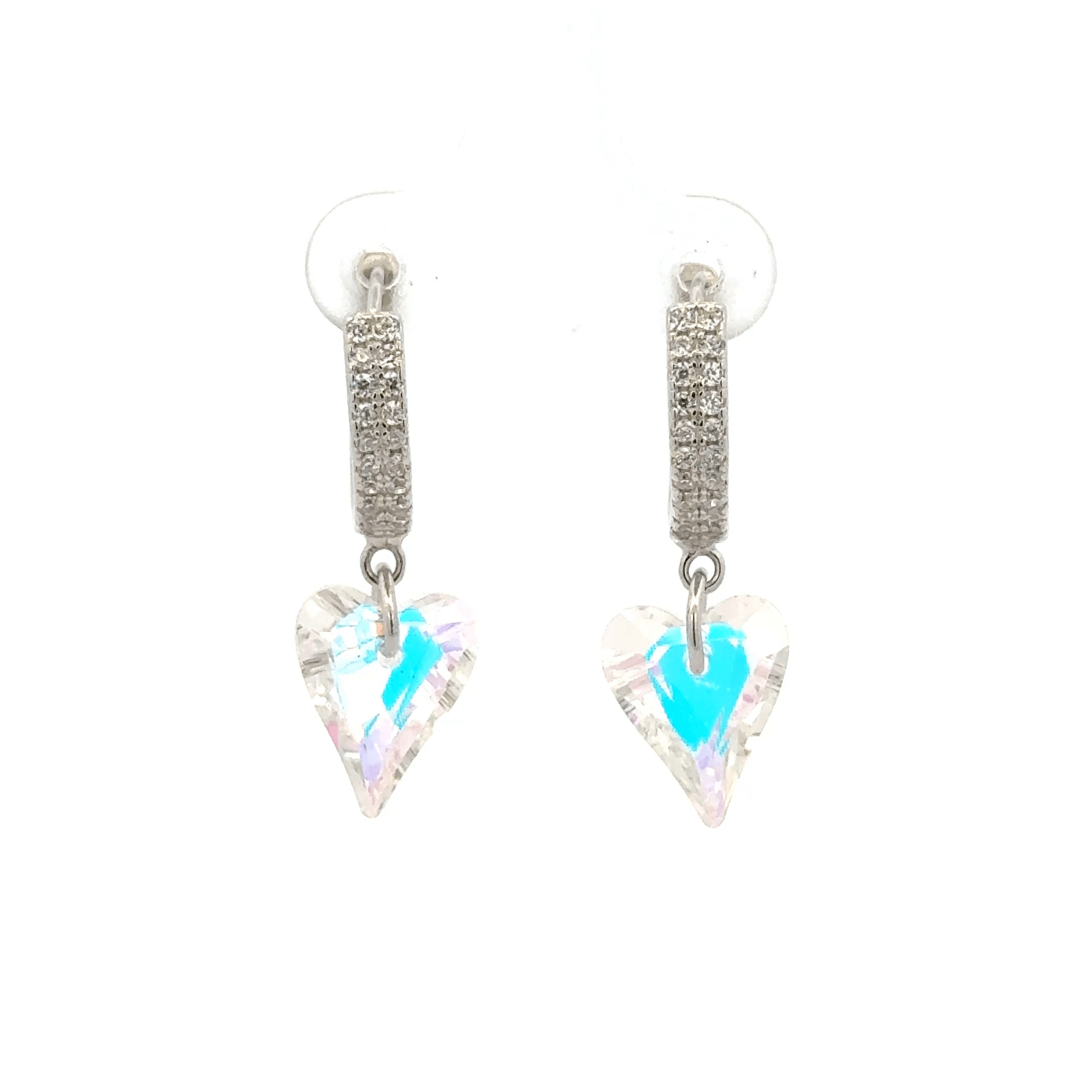 Heart White Drops Baali Earring