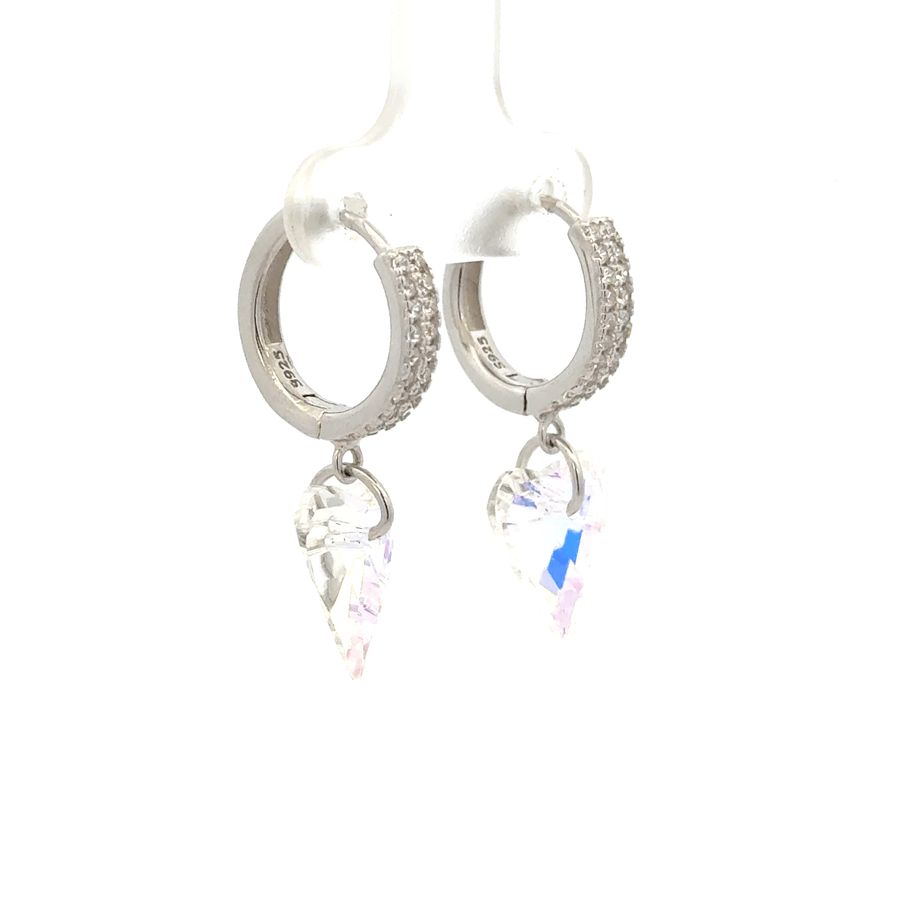 Heart White Drops Baali Earring