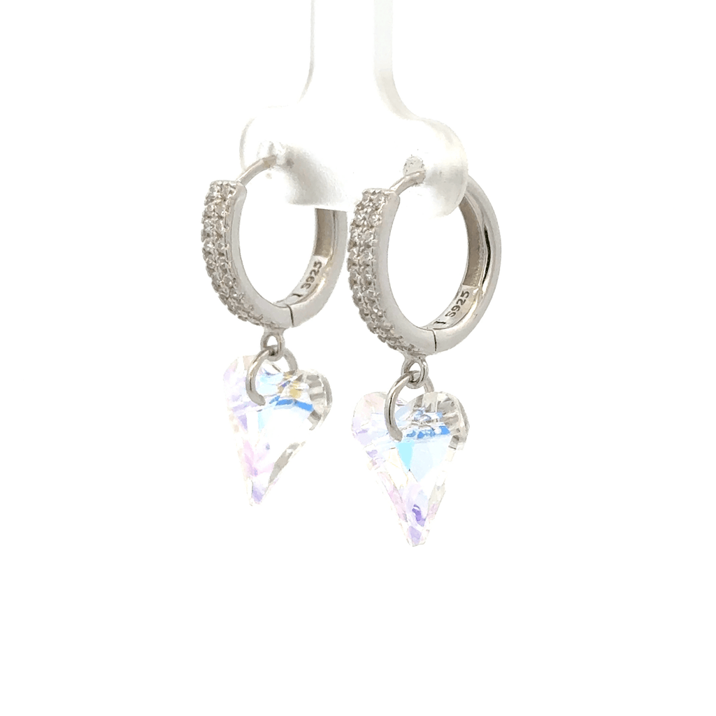 Heart White Drops Baali Earring