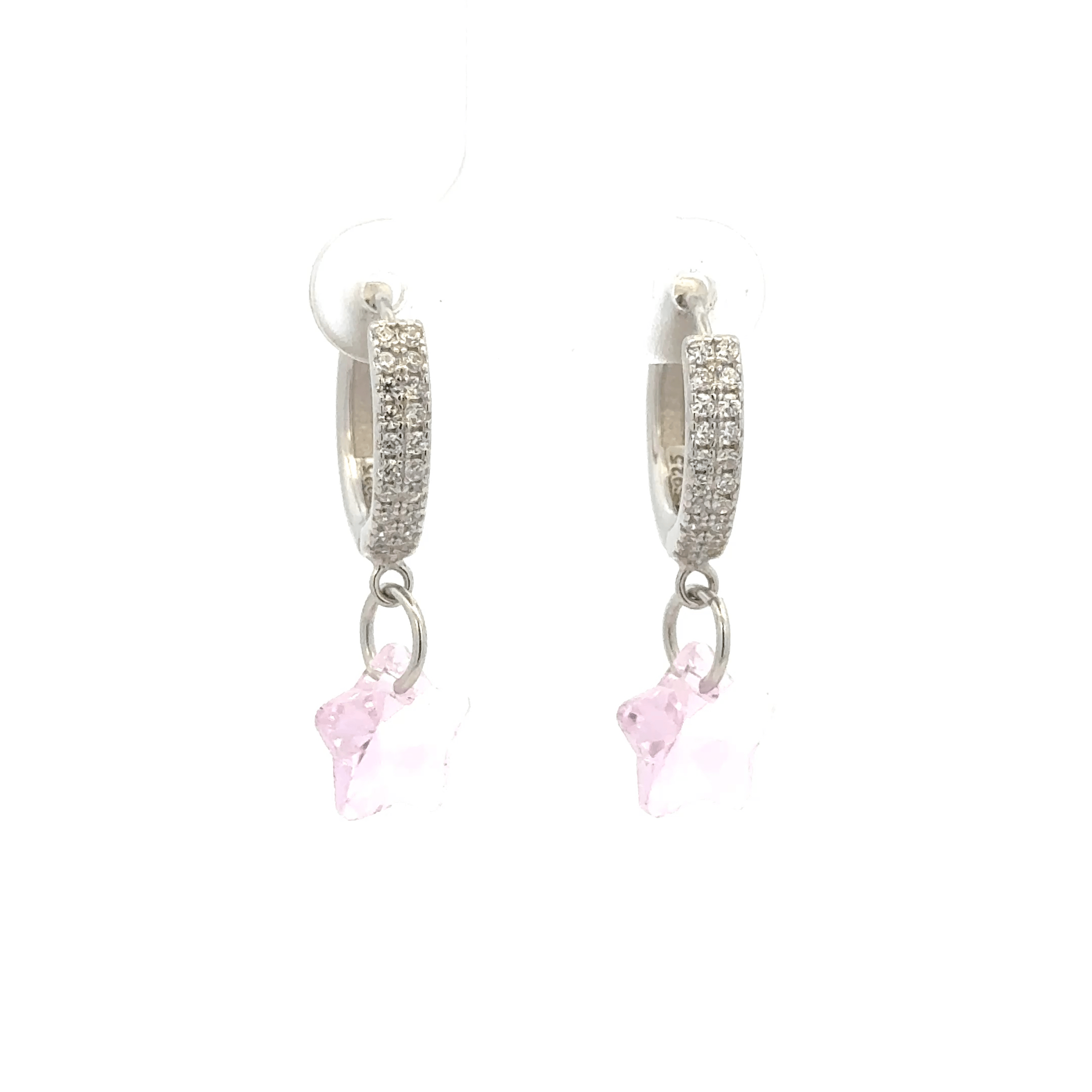 Flower White Drops Baali Earring