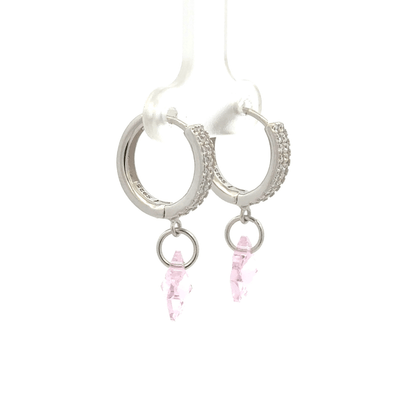 Flower White Drops Baali Earring