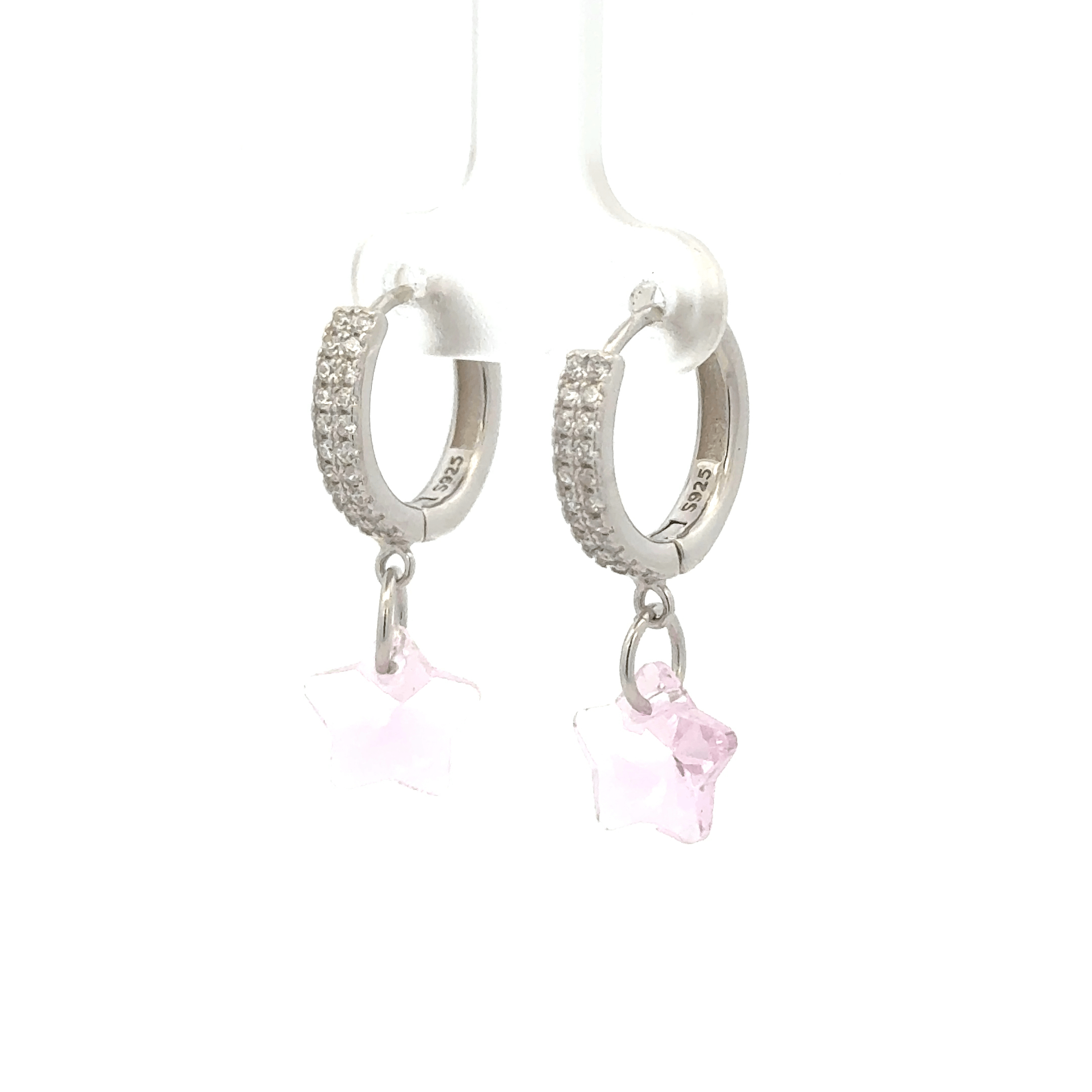 Flower White Drops Baali Earring
