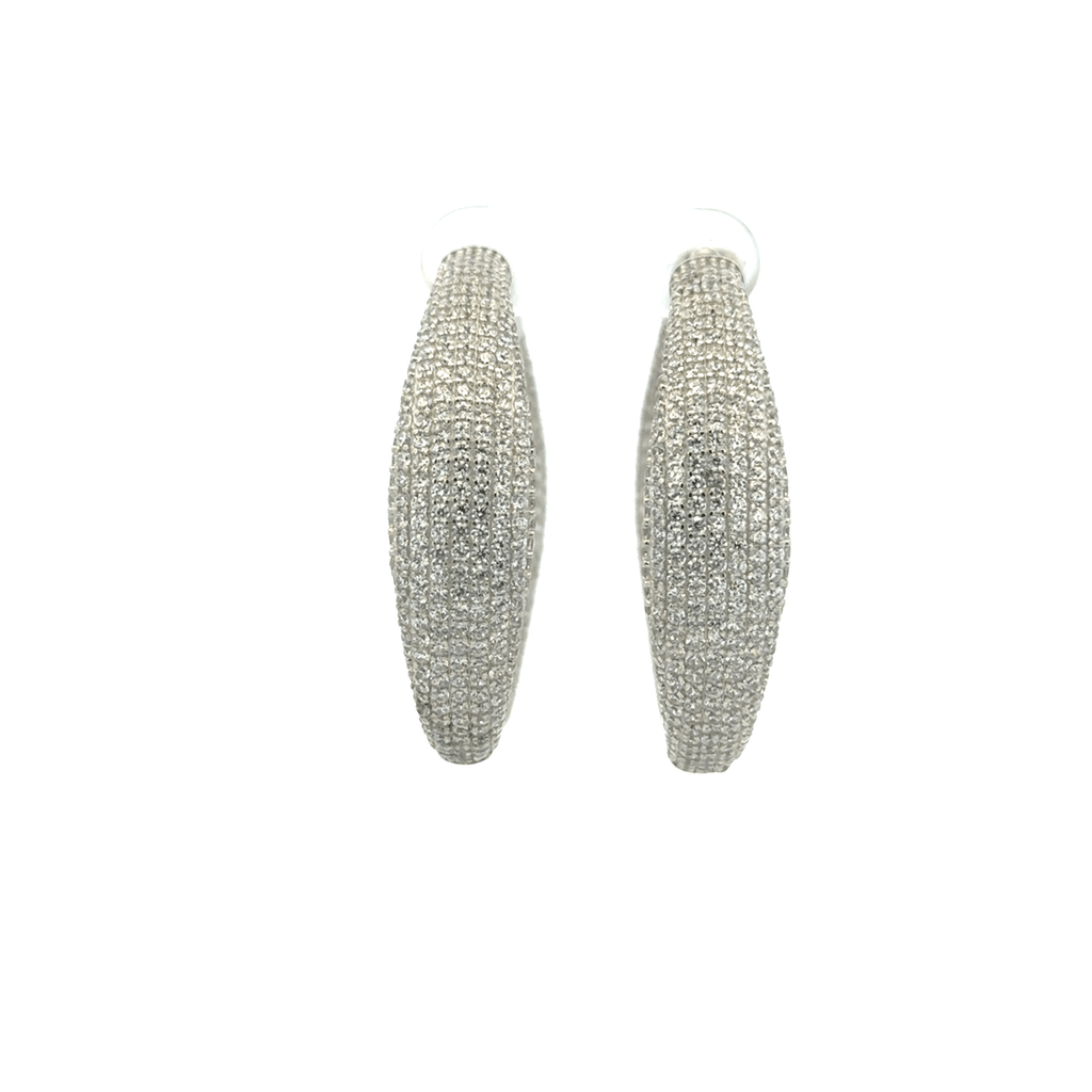 Full Stone Long Baali Hoop Earring