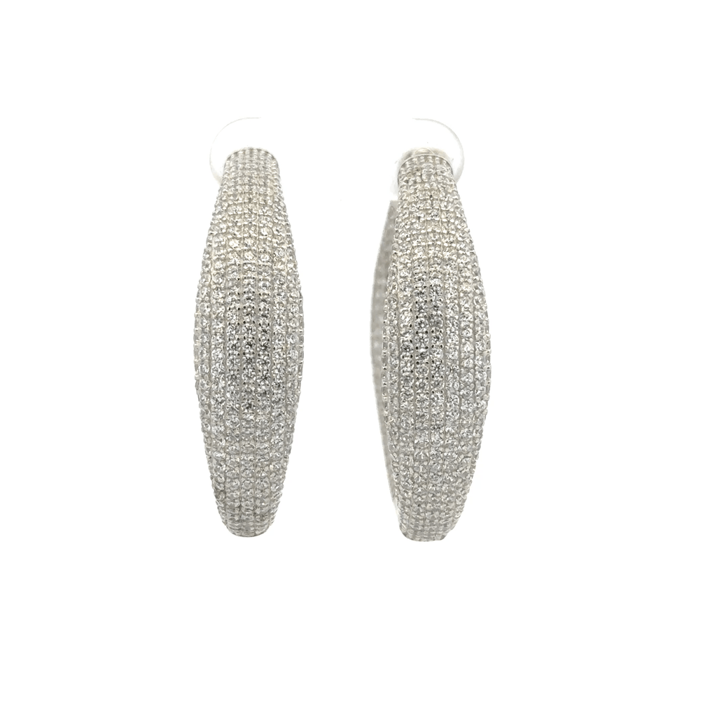 Full Stone Long Baali Hoop Earring