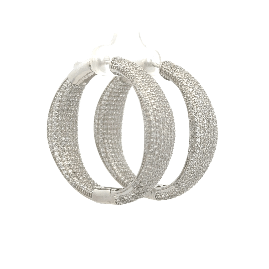 Full Stone Long Baali Hoop Earring