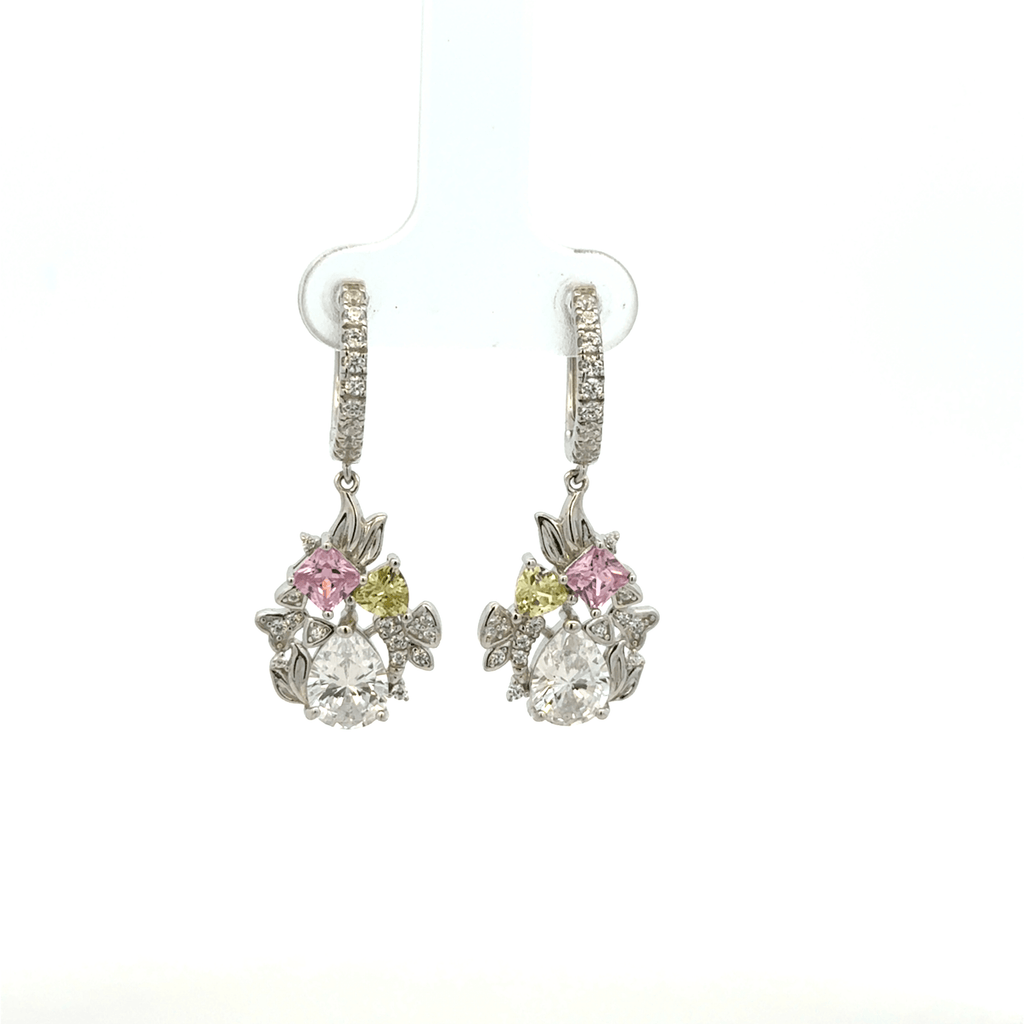 Flower Hoop Baali Earrings