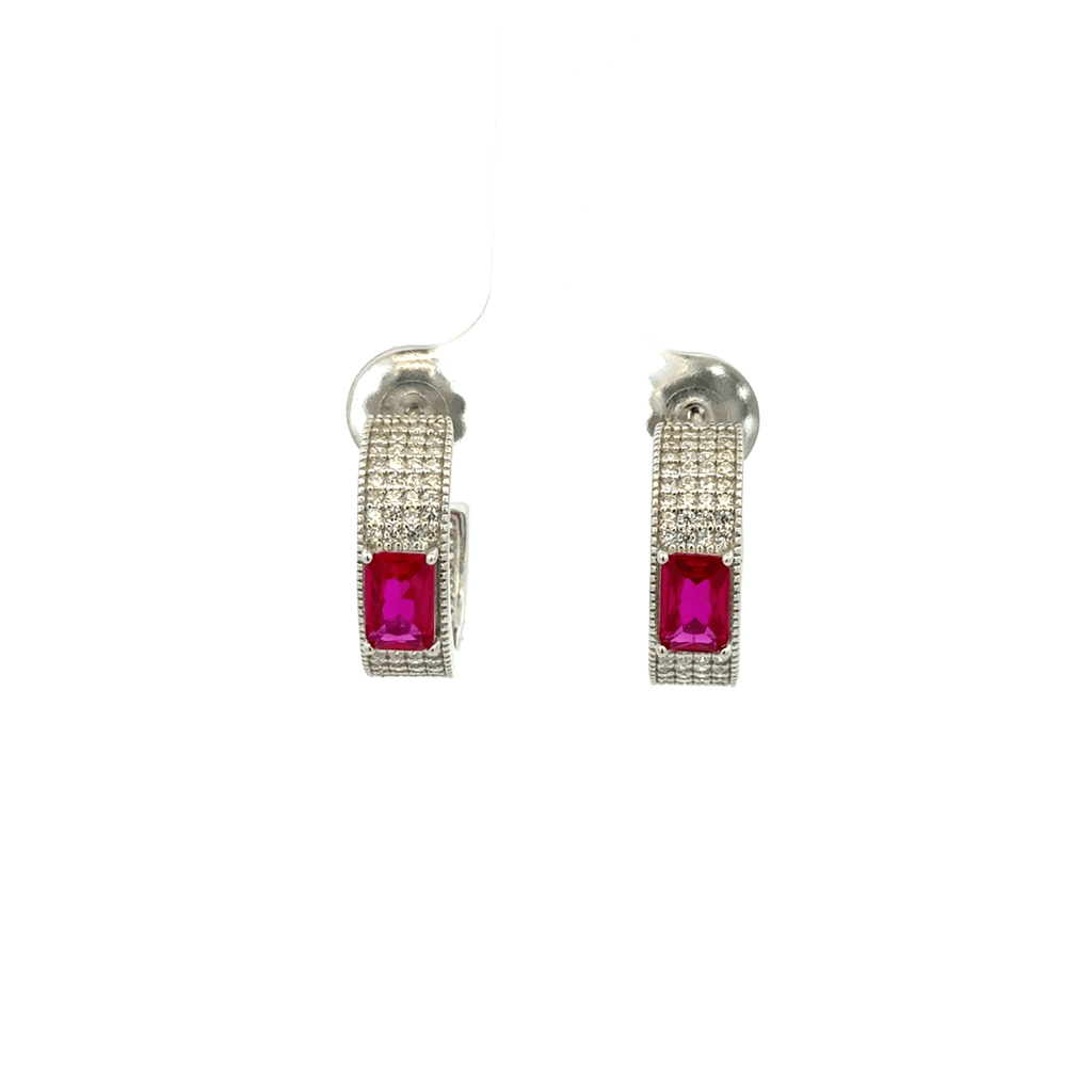 Multistone Hoop Earring