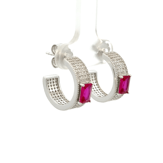 Multistone Hoop Earring