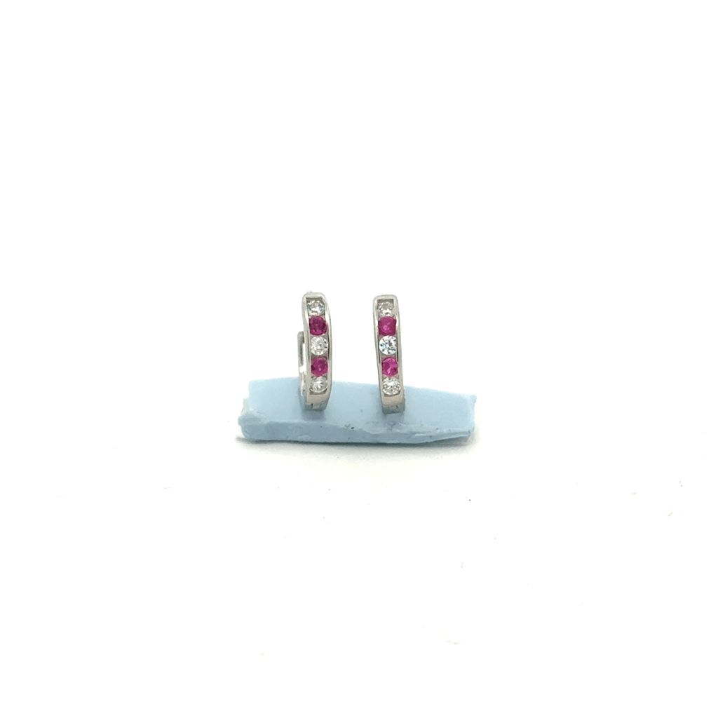 Small Red Color Stone Baali Earring