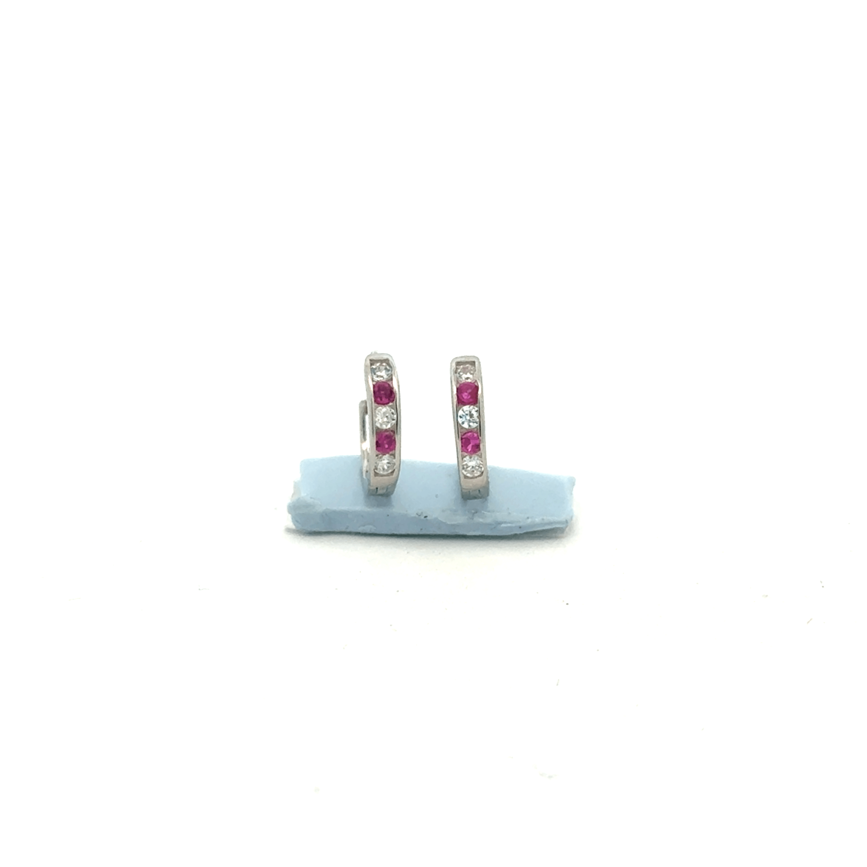 Small Red Color Stone Baali Earring