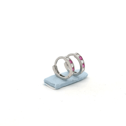Small Red Color Stone Baali Earring