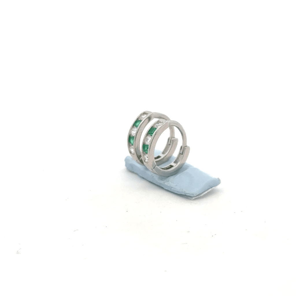 Small Green Color Stone Baali Earring