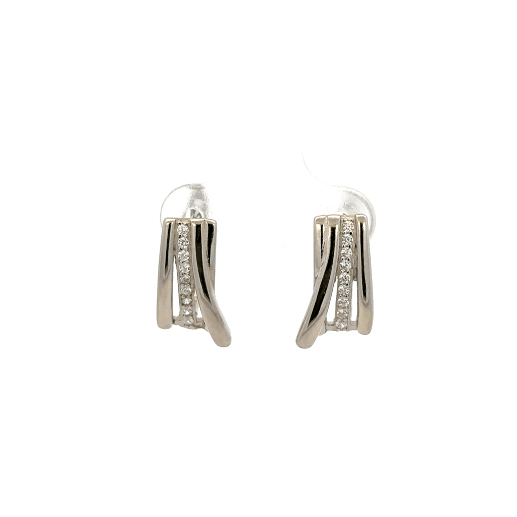 J Stud Hoop Earring