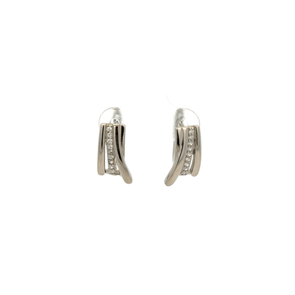 J Stud Hoop Earring