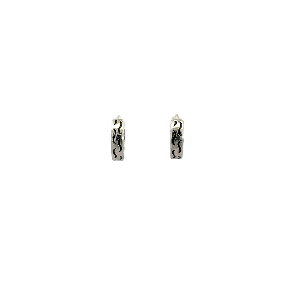 Black Enamel Bali Earring