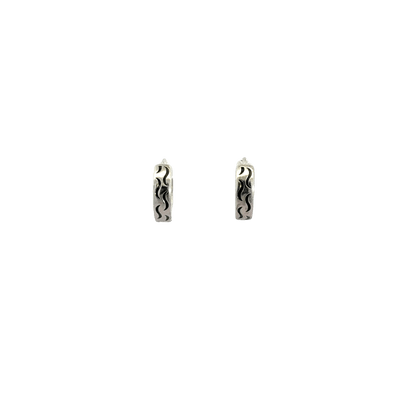 Black Enamel Bali Earring