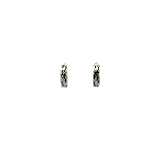 Black Enamel Bali Earring