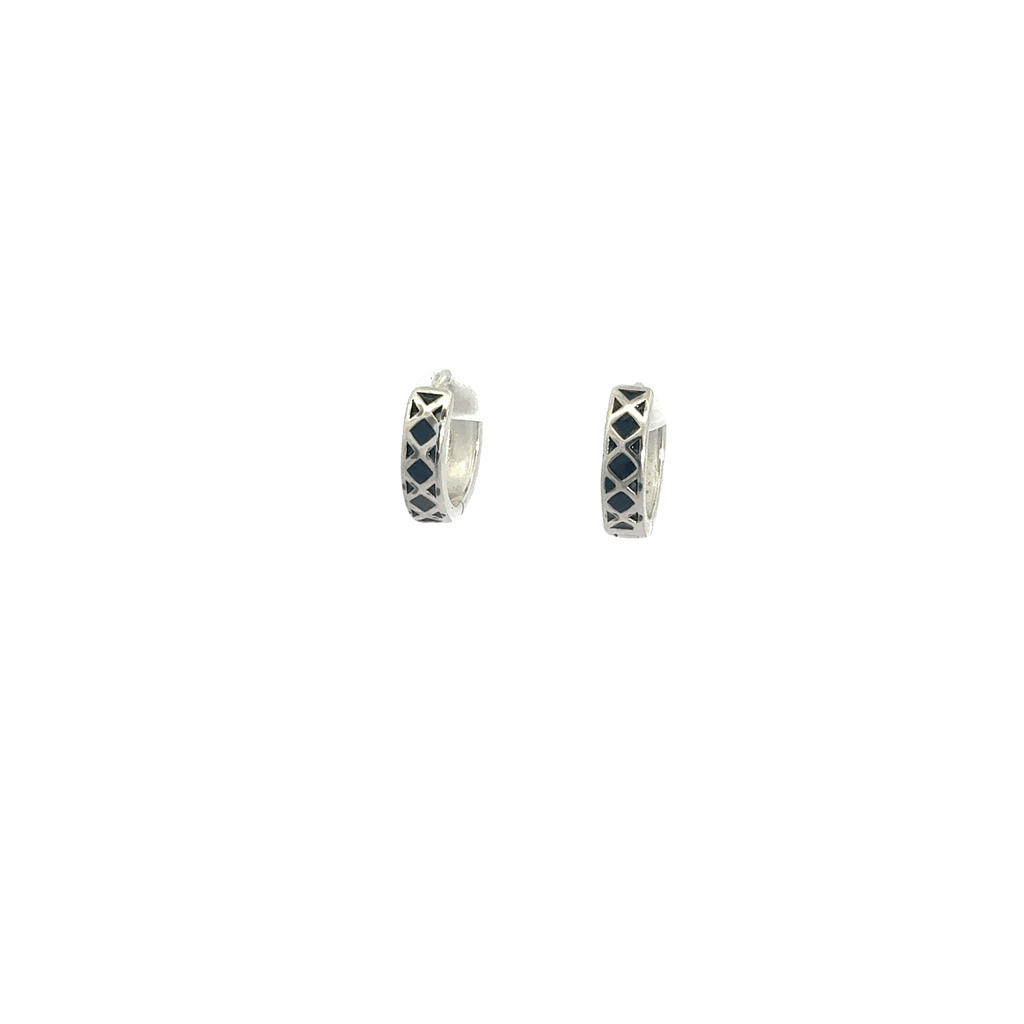 Black Enamel Bali Earring