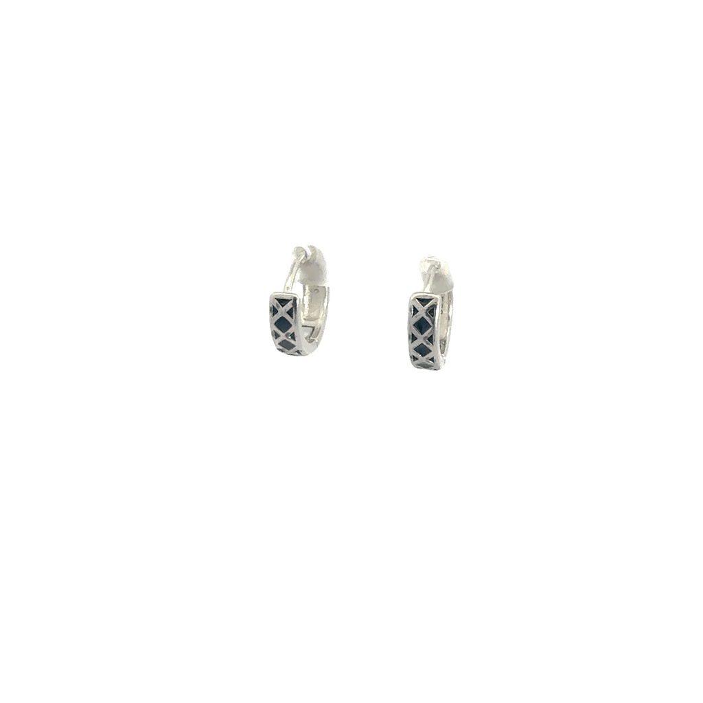 Black Enamel Bali Earring