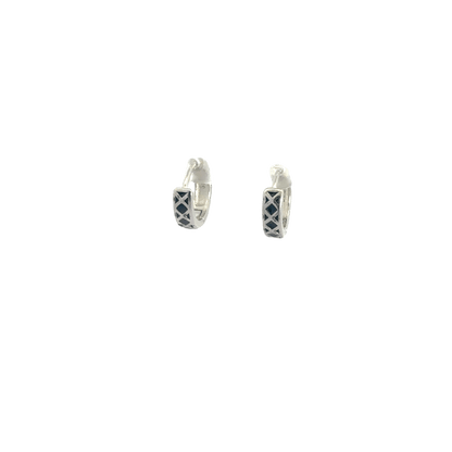 Black Enamel Bali Earring
