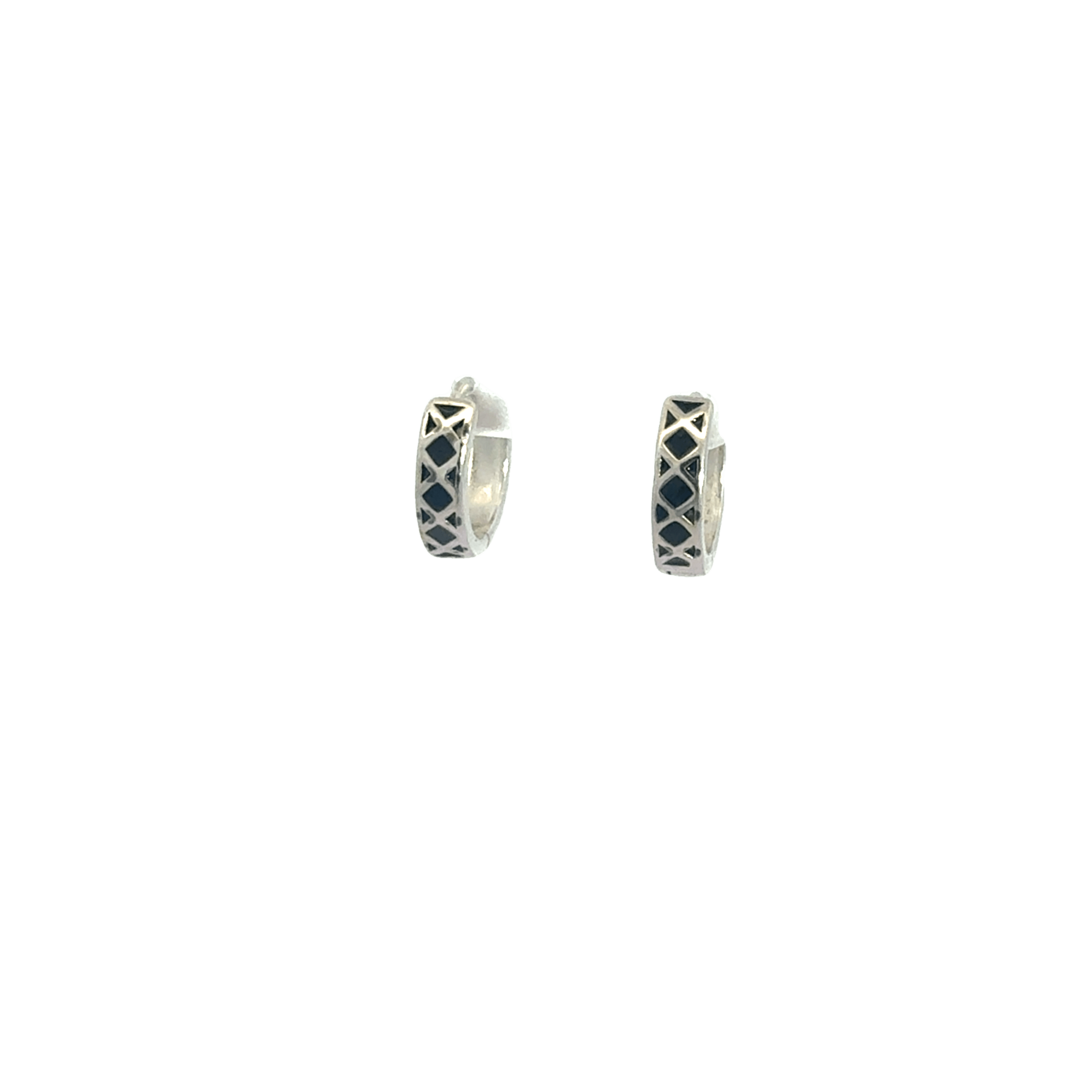 Black Enamel Bali Earring