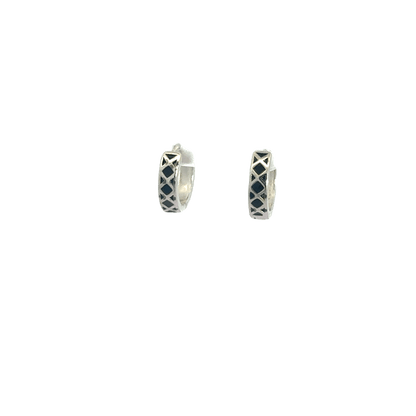 Black Enamel Bali Earring