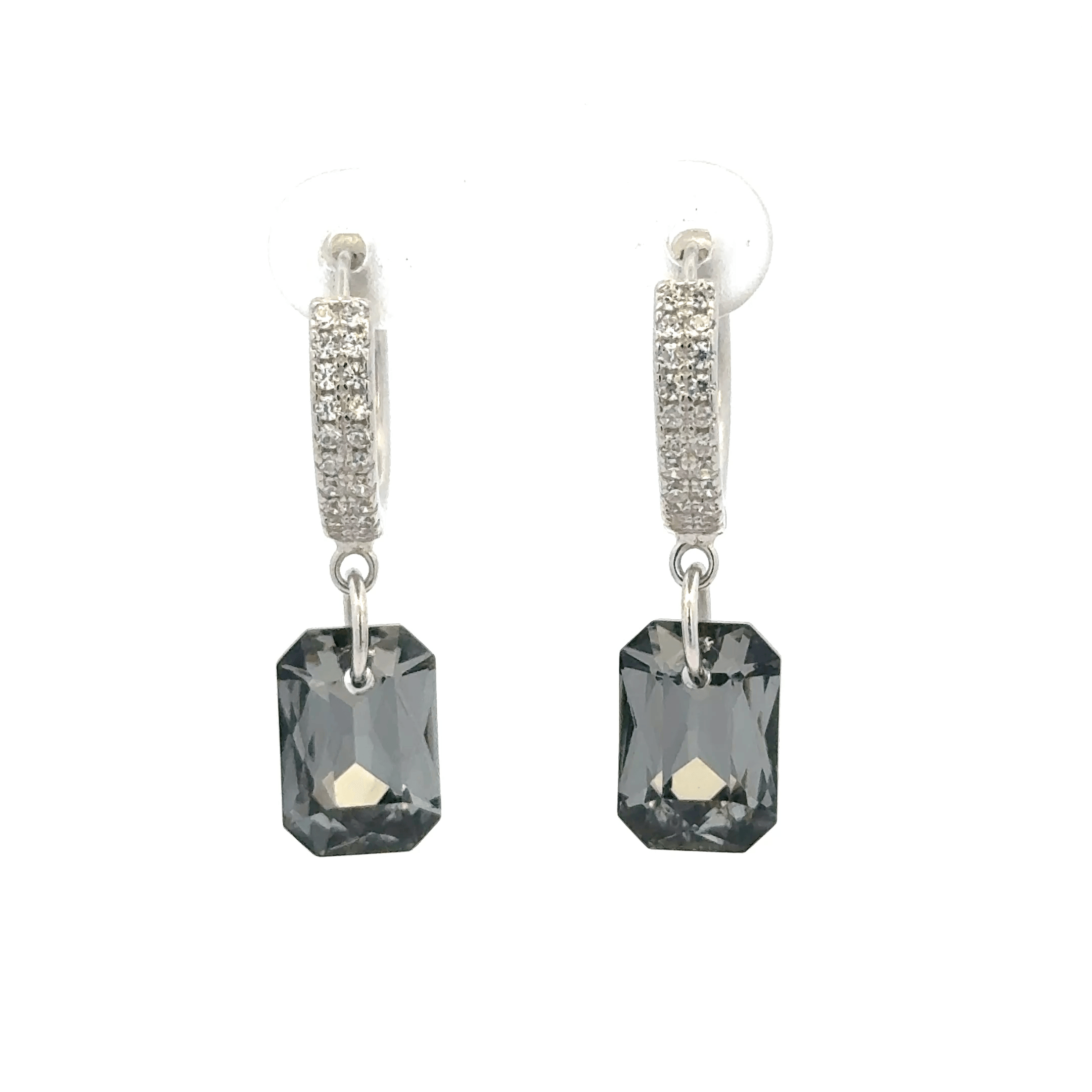 Square Black Drops Baali Earring