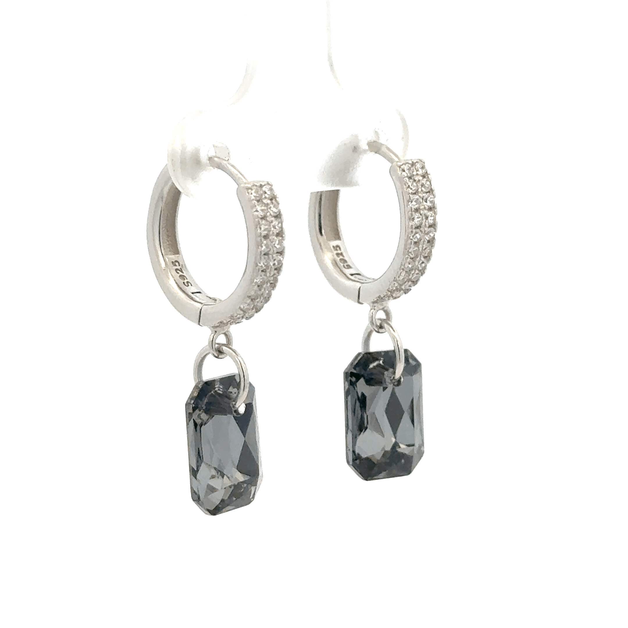 Square Black Drops Baali Earring