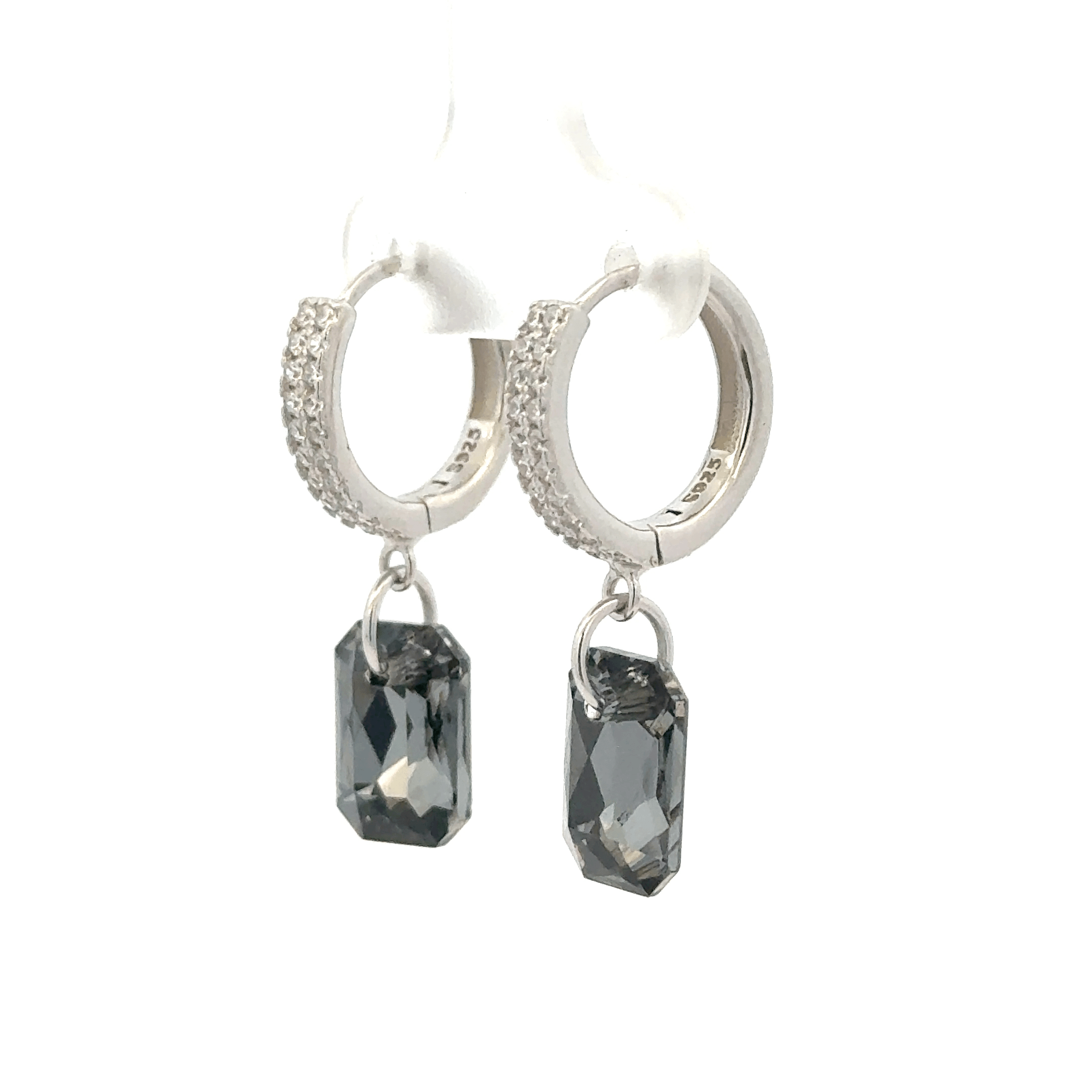 Square Black Drops Baali Earring