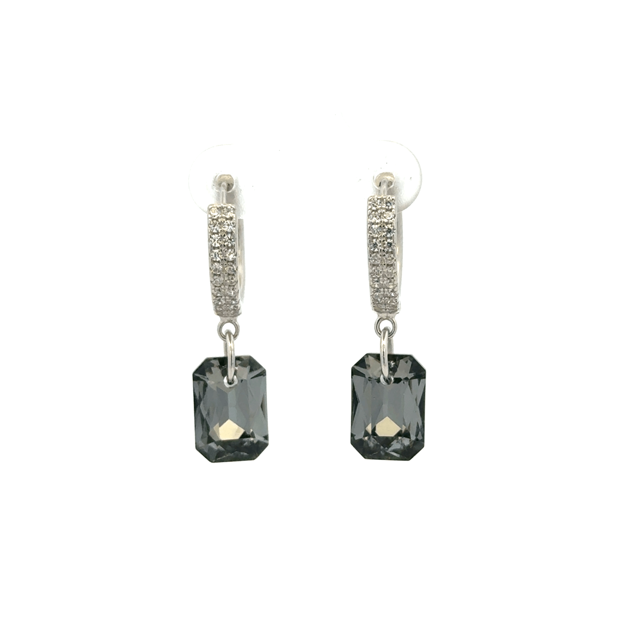 Square Black Drops Baali Earring