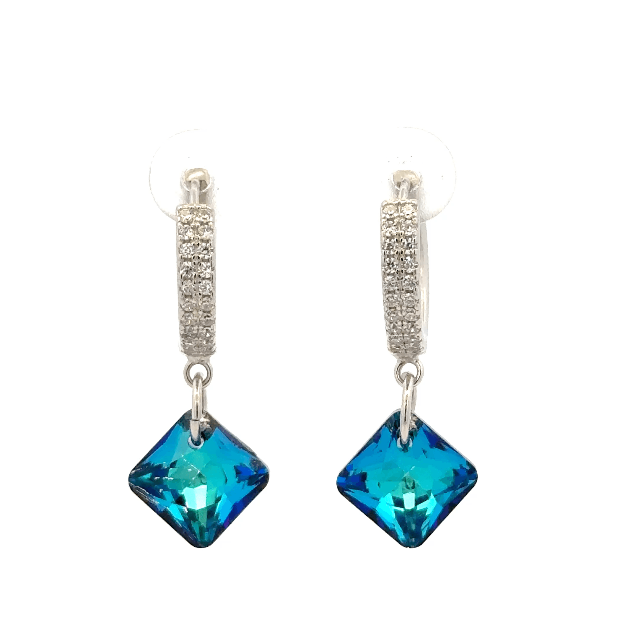 Diamond Blue Drop Baali Earring