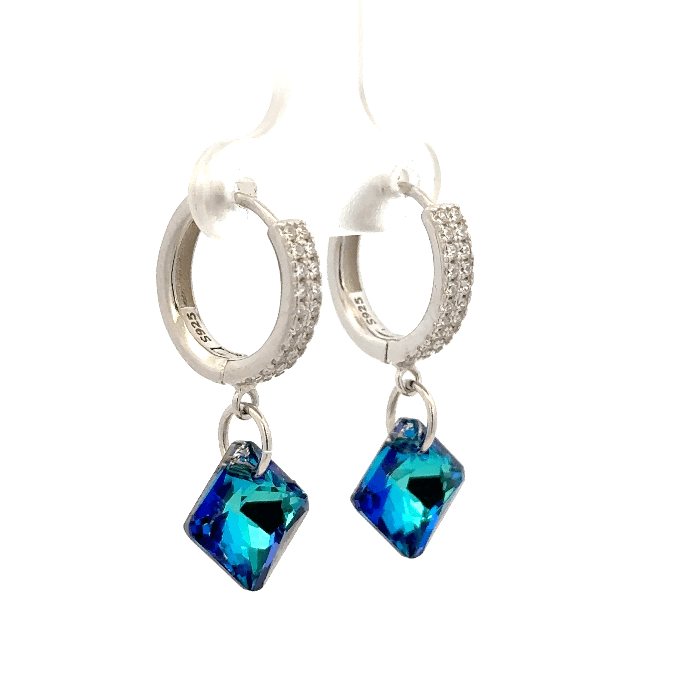 Diamond Blue Drop Baali Earring